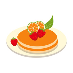Delicious Pancake Cartoon Illustration. Isolated on White Background. 