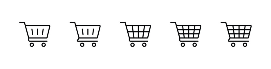 Shopping cart icon set vector	