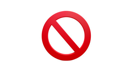 Prohibition Sign Red Circle with Diagonal Line Graphic