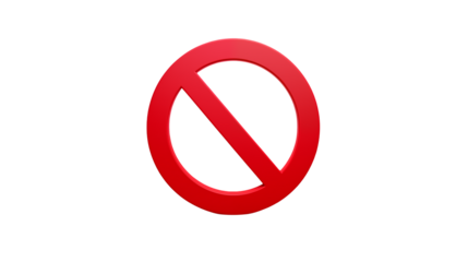 Prohibition Sign Red Circle with Diagonal Line Graphic