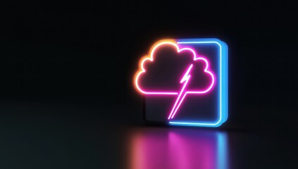 Neon Cloud Lightning Sign