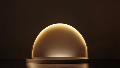 Minimalist Modern Podium with a Warm Glow