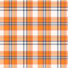 Orange Tartan plaid check pattern texture. Seamless vector pattern. Perfect for textile or print design. Vector illustration.