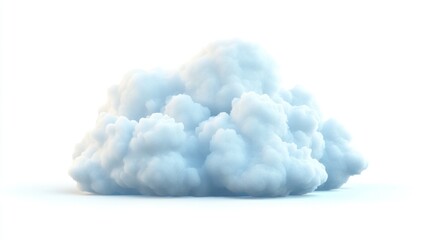 Isolated fluffy cloud against white background