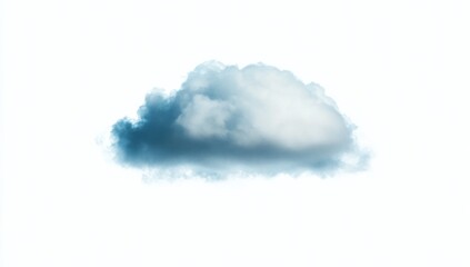 Isolated Blue Cloud Against White Background