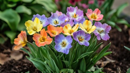 Obraz premium Bright and cheerful Easter flowers with pastel-colored petals