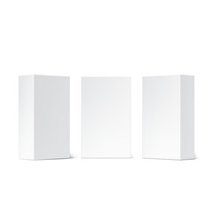 Blank White Product Packaging Boxes Mockup. Vector