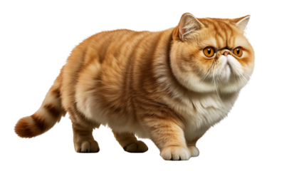 flat-nosed orange cat with a dashing pose