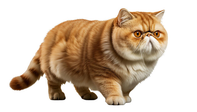 flat-nosed orange cat with a dashing pose