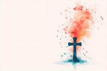 Ireland's st. Patrick's day vibrant abstract celtic cross art digital illustration