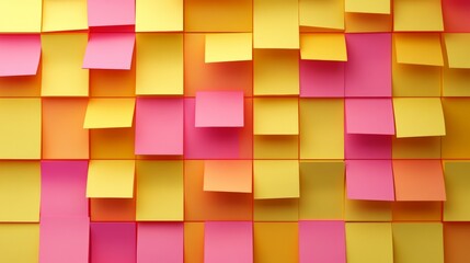 Fototapeta premium Red Orange Yellow Pink Post-it Note Triangle