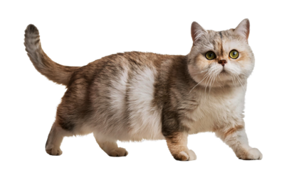 munchkin cat with short legs in walking pose