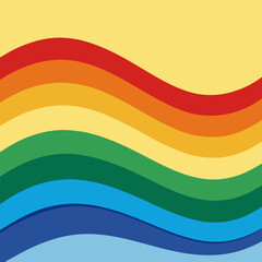 Abstract colorful water waves of ocean or sea background vector on white background.