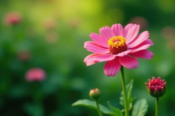 Obraz premium Wandflower in full bloom amidst lush green foliage and stems, landscape, stems