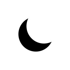 Crescent, moon, night icon.vector flat black simple trendy style illustration for web and app..eps