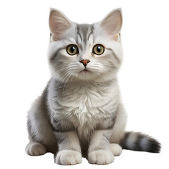 Obraz premium White munchkin kitten with short legs in sitting pose