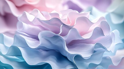Obraz premium Pastel fabric texture, ruffled design, close-up view, soft background, ideal for textile design.
