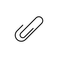 Paper clip icon. Vector simple black linear illustration for web and app..eps