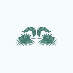 tropical leave frame art vector