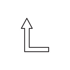 Up Arrow icon. Vector flat black linear illustration for web and app..eps