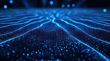 Holographic data streams connecting to a central cloud icon