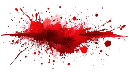 Vibrant Red Paint Splatter on a Clean White Background for Artistic Expression and Creative Projects