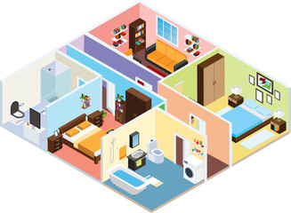 Modern House Interior Design Vector