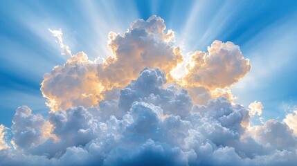 Sunbeams bursting through dramatic cloudscape