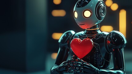 Robot Holding Heart: AI and Empathy