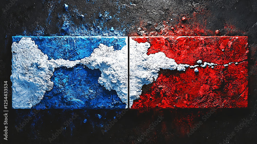 Poster artistic action of color splitting contemporary studio visual art textured background frontal view c