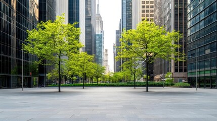 Urban Plaza Between High Rise Buildings
