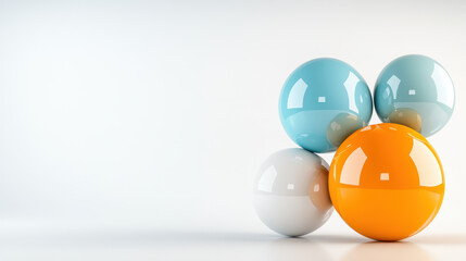 set of colorful spheres arranged in balanced composition