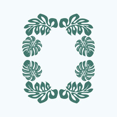 tropical leave frame decoration art vector