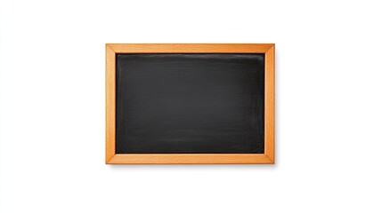 Empty blackboard in a wooden frame, ready for teaching or creative expression, set against a plain backdrop