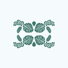 tropical leave frame decoration art vector