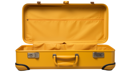 Empty Mustard Yellow Suitcase Ready for Travel