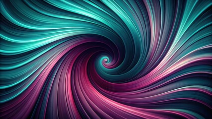 Vortex of swirling curves in deep teal and rich plum colors, creating a mesmerizing visual effect