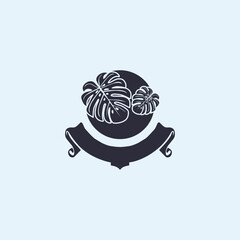 tropical leave frame decoration art vector