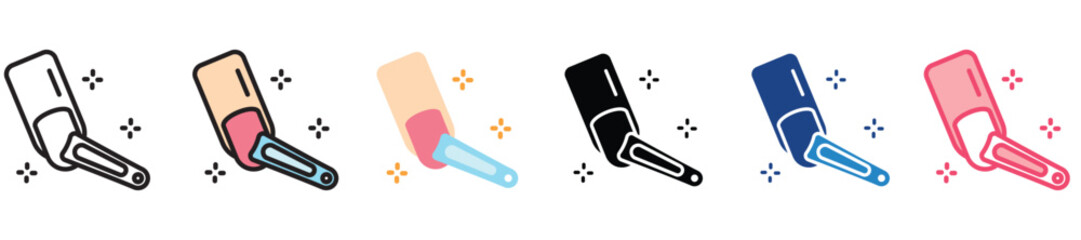 Manicure multi-style color icon, mini or small illustration, use for UI, UX, app and web development, digital or print. for health, beauty, personal care, body treatment.