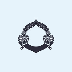 tropical leave frame decoration art vector