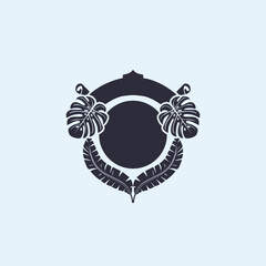 Obraz premium tropical leave frame decoration art vector