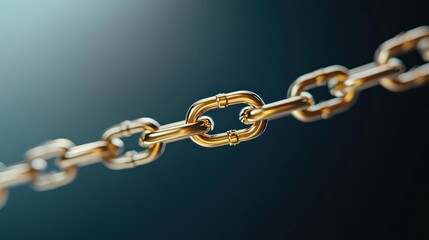 Fototapeta premium Golden Chain Link Close Up
