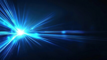 Abstract Glowing Blue Light Burst Design