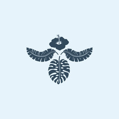 Obraz premium tropical leave frame art vector