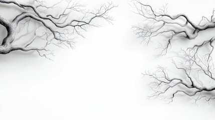 Obraz premium Abstract Branches on White Background. Possible Use Decorative Element