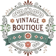Luxury vintage boutique logo. Generative AI.