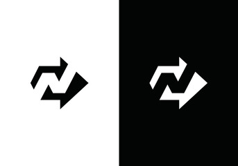 Investment logo with capital letter N with arrow combination, finance logo, financial investment logo, financial growth business logo