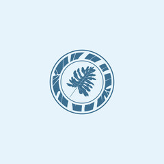 tropical leave frame decoration vector art