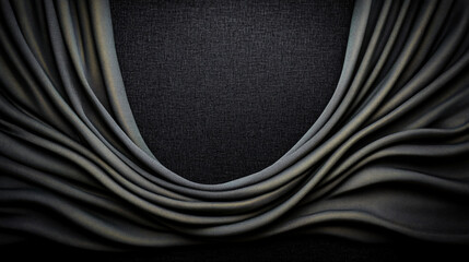 Elegant draped fabric in shades of gray against textured background, creating sophisticated and artistic atmosphere. smooth waves add depth and contrast