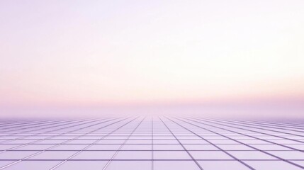 3d render of an abstract background with a grid and a sunset.